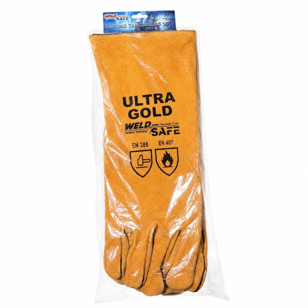 WELDSAFE SARUNG TANGAN LAS KULIT PREMIUM ULTRA GOLD 16"